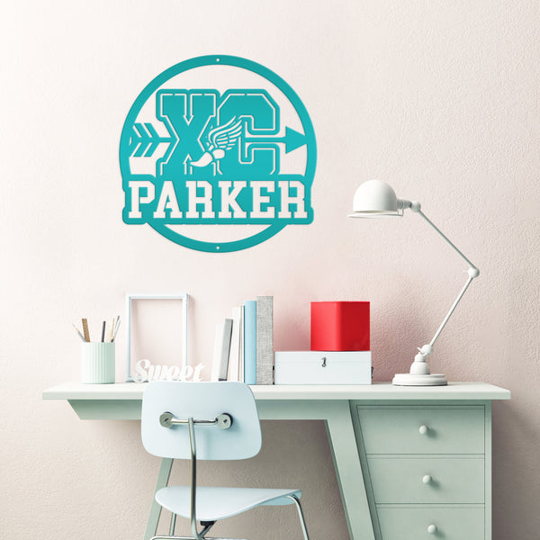 Custom Cross Country Metal Sign - Personalized Running Wall Art - Custom XC Kid's Bedroom Decor - Laser Cut Sports Sign - Senior Night Gifts