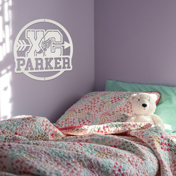 Custom Cross Country Metal Sign - Personalized Running Wall Art - Custom XC Kid's Bedroom Decor - Laser Cut Sports Sign - Senior Night Gifts