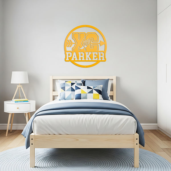 Custom Cross Country Metal Sign - Personalized Running Wall Art - Custom XC Kid's Bedroom Decor - Laser Cut Sports Sign - Senior Night Gifts