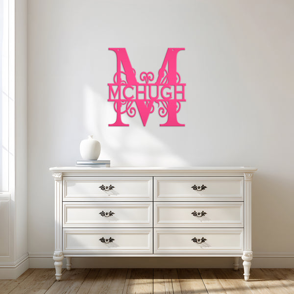 Custom Name Sign, Personalized Wedding Gift, Monogram With Name Sign