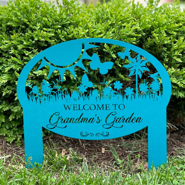 Custom Garden Sign With Flowers and Butterflies