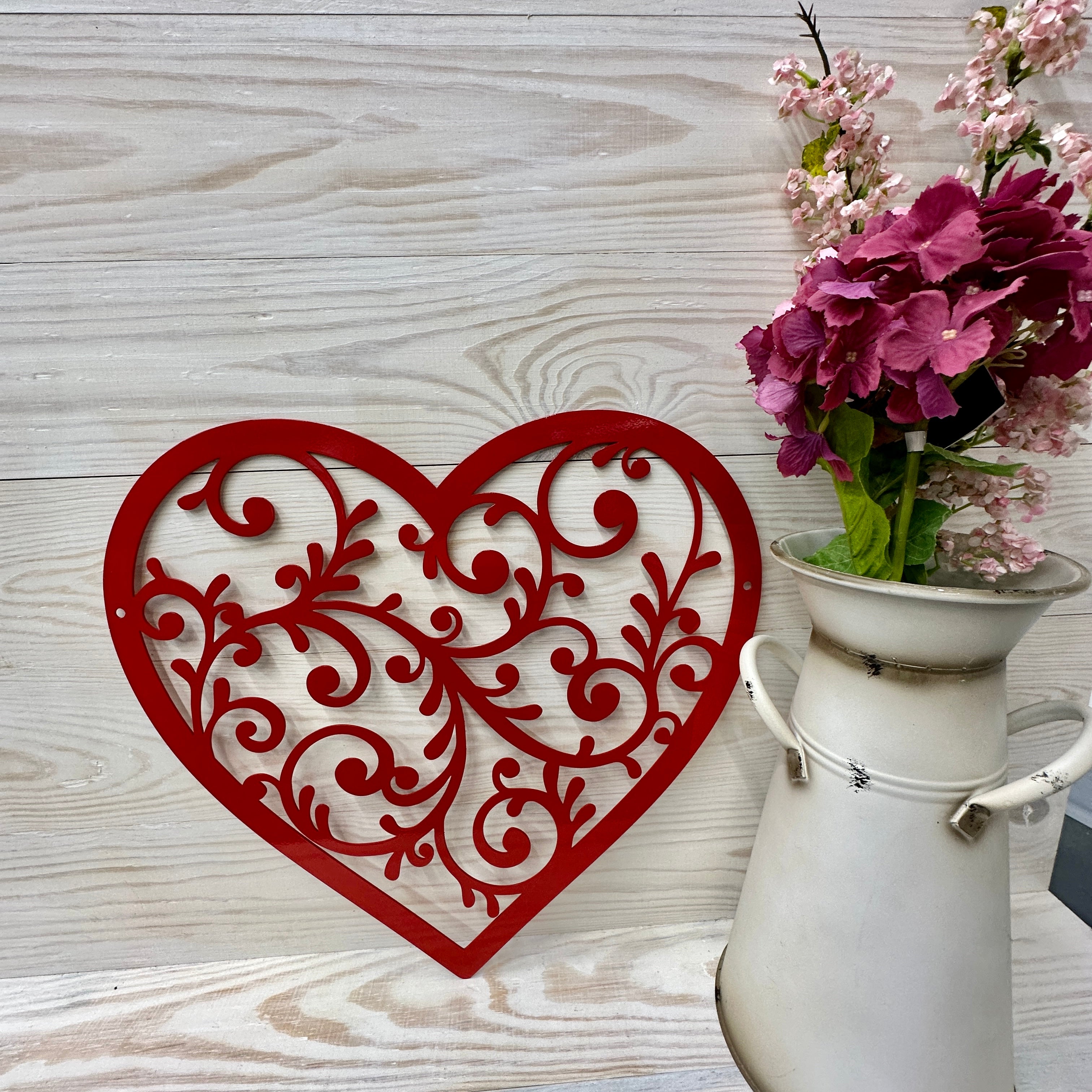 Decorative Metal Heart Sign - Scrolled Heart- Valentine's Day Decor-Heart  Shaped Theme Decor-Heart Lovers -Heart Home Decor