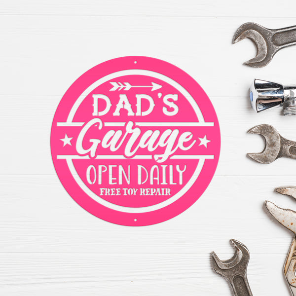 Garage Sign for Dad, Garage Wall Art,  Shop, Garage Signs , Father's Day Gift Idea, Dad's Workshop Sign, Metal Signs for Dad's Shop