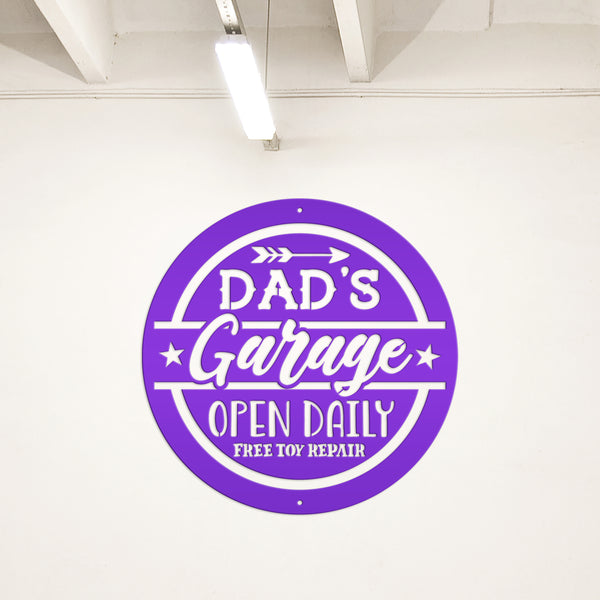 Garage Sign for Dad, Garage Wall Art,  Shop, Garage Signs , Father's Day Gift Idea, Dad's Workshop Sign, Metal Signs for Dad's Shop