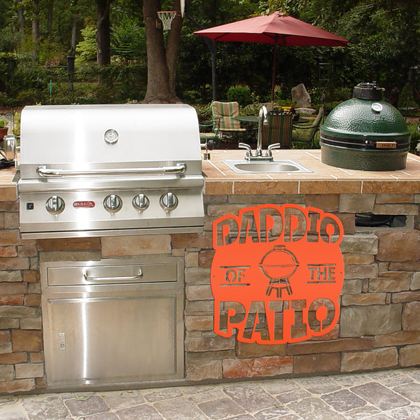 Dad Patio Sign, Grill BBQ Patio Wall Decor & Art, Backyard Patio Decor, Fathers Day Gift, Unique for Dad, Dads Patio Sign