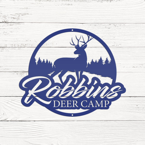 deer in the woods metal sign 