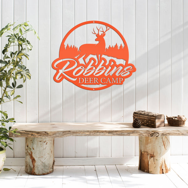 deer in the woods metal sign 