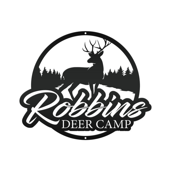 Personalized Deer Metal Sign - Hunting Sign-Metal Deer Wall Decor for Cabin-Fathers Day Gift-Christmas Gift