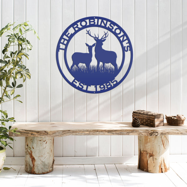 Personalized Deer Scene Metal Sign, Deer Hunter Gift Metal Sign, Hunting Sign for Garage, Hunters Gift. Gift for Hunters, Father's Day Gift