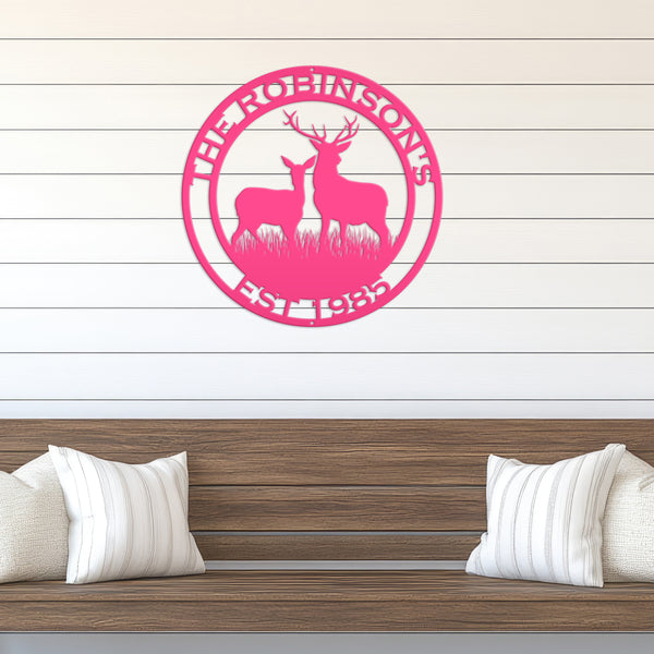 Personalized Deer Scene Metal Sign, Deer Hunter Gift Metal Sign, Hunting Sign for Garage, Hunters Gift. Gift for Hunters, Father's Day Gift
