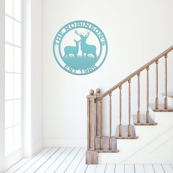 Personalized Deer Scene Metal Sign, Deer Hunter Gift Metal Sign, Hunting Sign for Garage, Hunters Gift. Gift for Hunters, Father's Day Gift