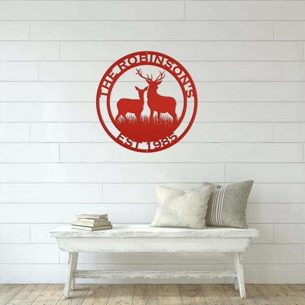 Personalized Deer Scene Metal Sign, Deer Hunter Gift Metal Sign, Hunting Sign for Garage, Hunters Gift. Gift for Hunters, Father's Day Gift
