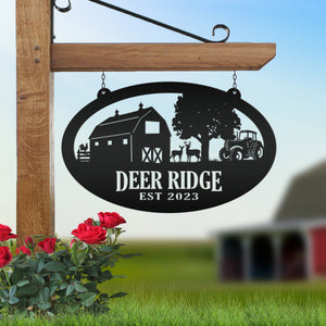 deer farm metal sign 