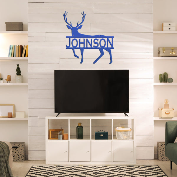 Personalized Deer Monogram Metal Sign
