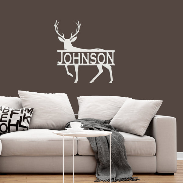Personalized Deer Monogram Metal Sign