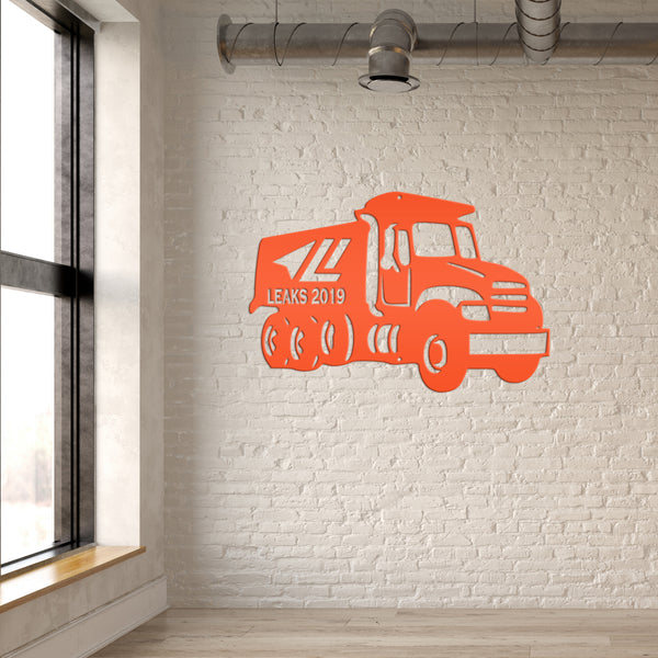 Personalized Dump Truck Metal Sign, Dump Truck Boys Wall Art, Boys Bedroom Decor, Truck Themed Bedroom, Boys Bedroom Truck Wall Decor, Truck Wall Decor