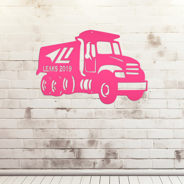 Personalized Dump Truck Metal Sign, Dump Truck Boys Wall Art, Boys Bedroom Decor, Truck Themed Bedroom, Boys Bedroom Truck Wall Decor, Truck Wall Decor