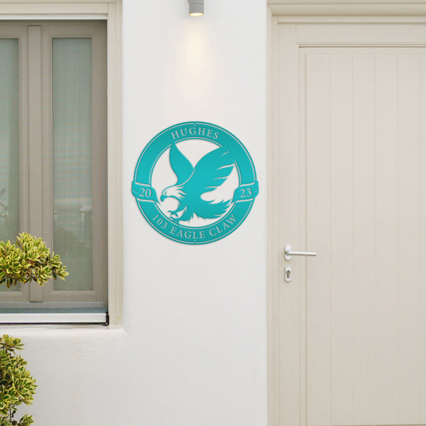 personalized bald eagle metal sign 
