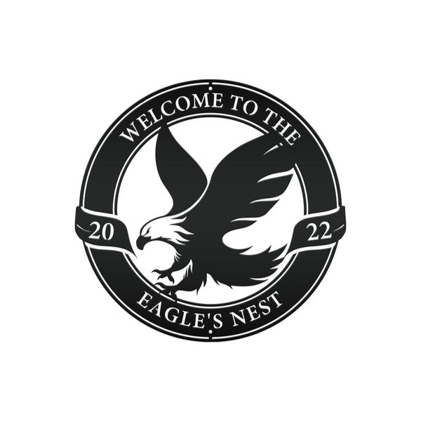 Personalized Eagle Welcome Sign for Patio, Bald Eagle Metal Wall Art, Bald Eagle Wall Decor & Welcome Sign, Outdoor Bald Eagle Decor & Wall Art, Eagle Art, Patriotic Eagle Sign
