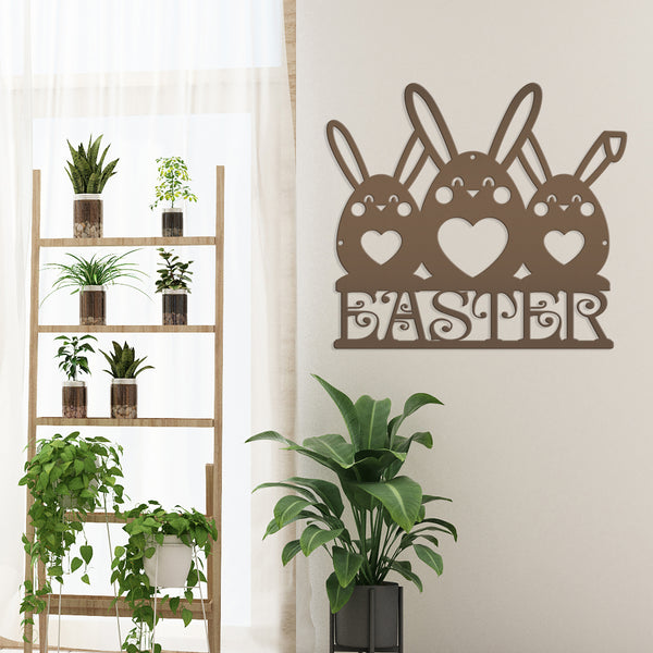 Easter Bunnies Metal Sign