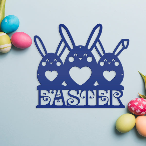 Easter Bunnies Metal Sign