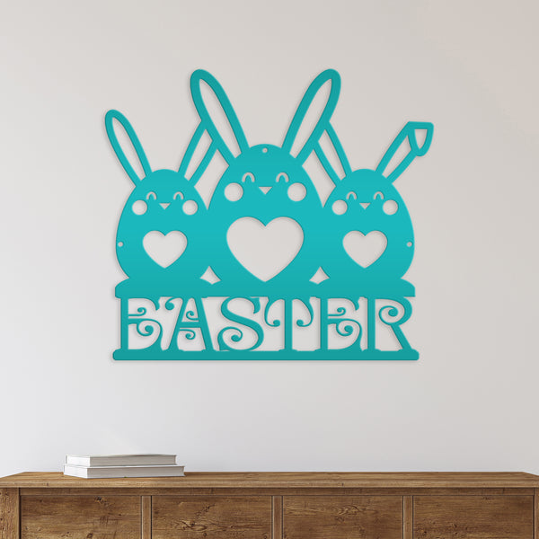 Easter Bunnies Metal Sign