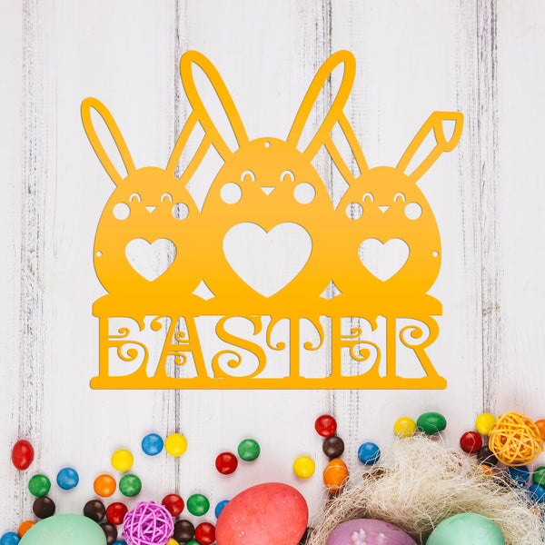 Easter Bunnies Metal Sign
