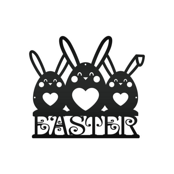 Easter Bunnies Metal Sign