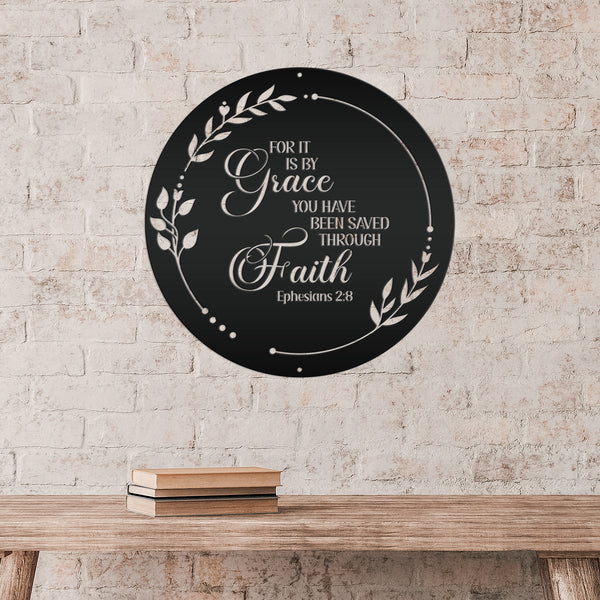 Christian Home Decor Metal Sign - Ephesians 2-Bible Verse Metal Words-Christian Words Wall Decor-Christian Wall Decal- Christian Home Decor