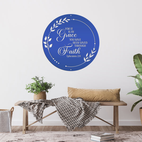 Christian Home Decor Metal Sign - Ephesians 2-Bible Verse Metal Words-Christian Words Wall Decor-Christian Wall Decal- Christian Home Decor