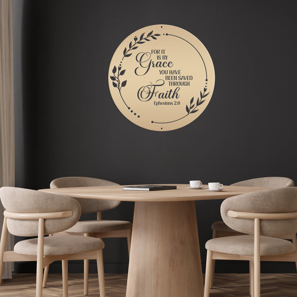 Christian Home Decor Metal Sign - Ephesians 2-Bible Verse Metal Words-Christian Words Wall Decor-Christian Wall Decal- Christian Home Decor
