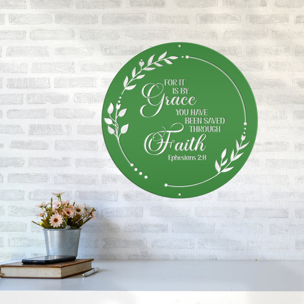 Christian Home Decor Metal Sign - Ephesians 2-Bible Verse Metal Words-Christian Words Wall Decor-Christian Wall Decal- Christian Home Decor