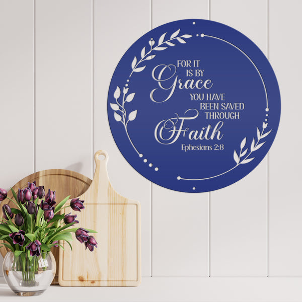Christian Home Decor Metal Sign - Ephesians 2-Bible Verse Metal Words-Christian Words Wall Decor-Christian Wall Decal- Christian Home Decor