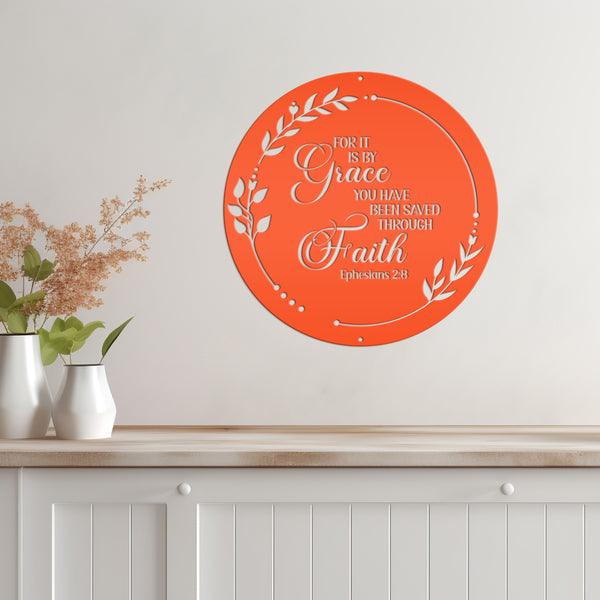 Christian Home Decor Metal Sign - Ephesians 2-Bible Verse Metal Words-Christian Words Wall Decor-Christian Wall Decal- Christian Home Decor