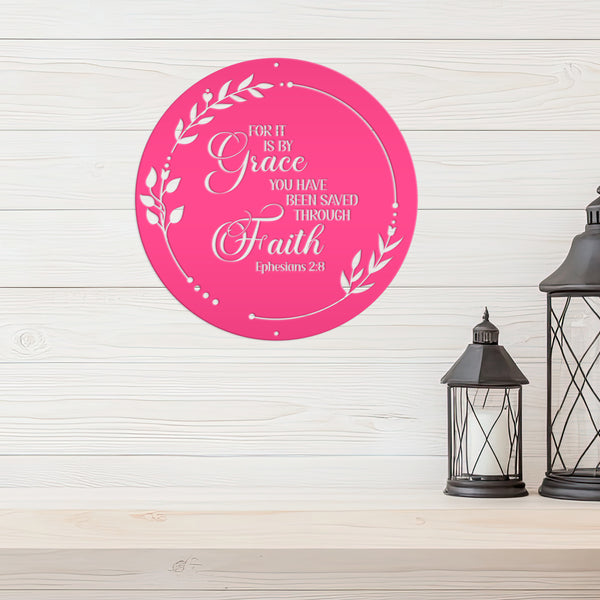 Christian Home Decor Metal Sign - Ephesians 2-Bible Verse Metal Words-Christian Words Wall Decor-Christian Wall Decal- Christian Home Decor