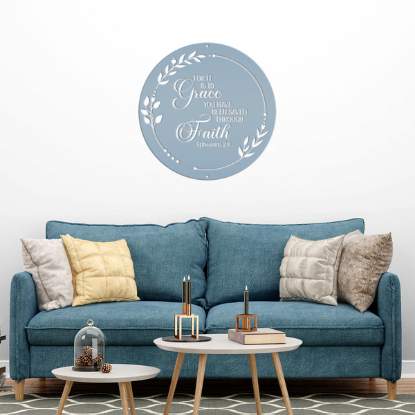 Christian Home Decor Metal Sign - Ephesians 2-Bible Verse Metal Words-Christian Words Wall Decor-Christian Wall Decal- Christian Home Decor