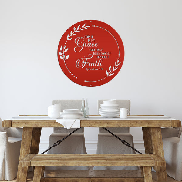 Christian Home Decor Metal Sign - Ephesians 2-Bible Verse Metal Words-Christian Words Wall Decor-Christian Wall Decal- Christian Home Decor