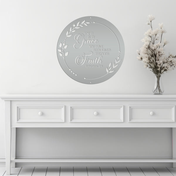 Christian Home Decor Metal Sign - Ephesians 2-Bible Verse Metal Words-Christian Words Wall Decor-Christian Wall Decal- Christian Home Decor