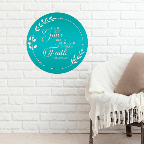Christian Home Decor Metal Sign - Ephesians 2-Bible Verse Metal Words-Christian Words Wall Decor-Christian Wall Decal- Christian Home Decor