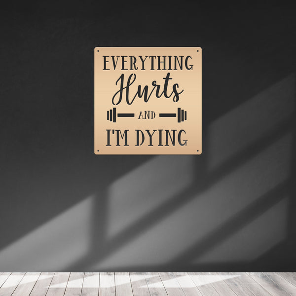 Everything Hurts Funny Gym Sign Wall Decor Sign Man Cave Sign-Home Gym Wall Decor-Gym Wall Art-Funny Gym Wall Decor