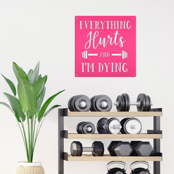 Everything Hurts Funny Gym Sign Wall Decor Sign Man Cave Sign-Home Gym Wall Decor-Gym Wall Art-Funny Gym Wall Decor