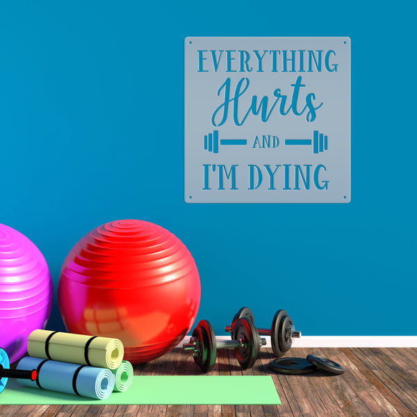 Everything Hurts Funny Gym Sign Wall Decor Sign Man Cave Sign-Home Gym Wall Decor-Gym Wall Art-Funny Gym Wall Decor