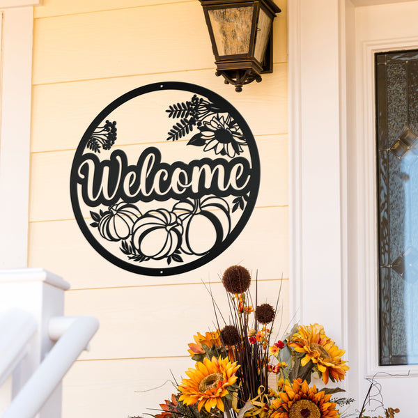 Fall Welcome Sign Front Door, Welcome Fall Sign Decor, Welcome Pumpkin Decor, Pumpkin Welcome Sign Door Hanger, Fall Pumpkin Entryway Decor, Fall Pumpkin Wreath Decor