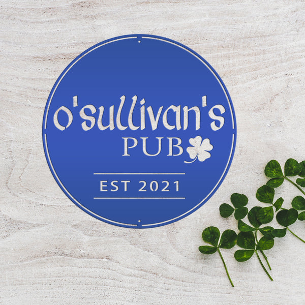 Personalized Family Pub with Established Date Metal Sign, Sign for Basement Bar, Basement Bar Wall Decor & Wall Art, Custom Sign for Fathers Day