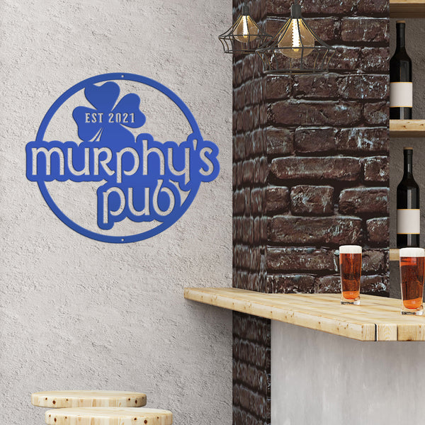 Personalized Pub with Established Date Metal Sign -Pub Wall Decor,  Bar Signs & Wall Art , Home Bar Wall Decor , Custom Bar Sign