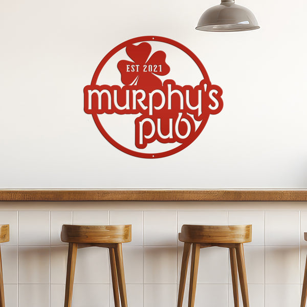 Personalized Pub with Established Date Metal Sign -Pub Wall Decor,  Bar Signs & Wall Art , Home Bar Wall Decor , Custom Bar Sign