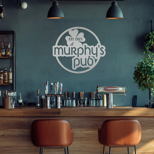 Personalized Pub with Established Date Metal Sign -Pub Wall Decor,  Bar Signs & Wall Art , Home Bar Wall Decor , Custom Bar Sign
