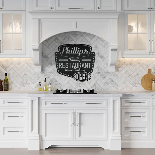 Personalized Family Restaurant Kitchen Metal Sign, Restaurant Decor & Sign, Sign for Restaurant, Custom Restaurant Signs & Signage, Family Restaurant Signage & Wall Decor