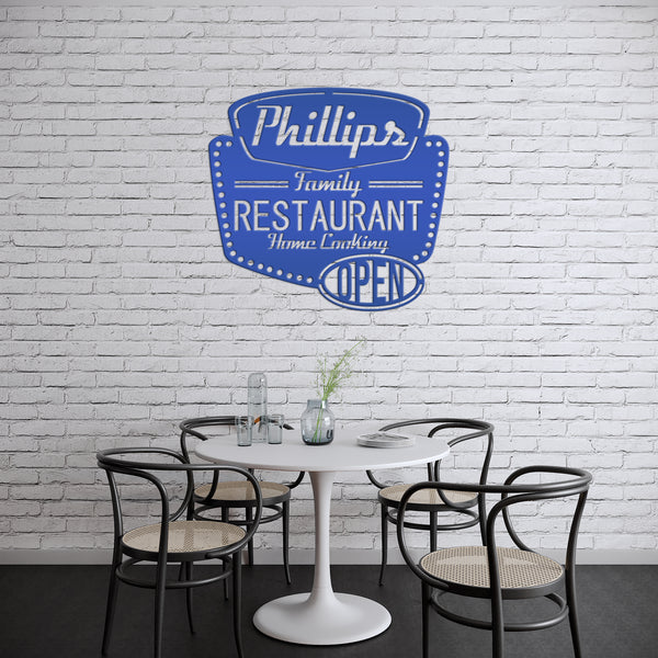 Personalized Family Restaurant Kitchen Metal Sign, Restaurant Decor & Sign, Sign for Restaurant, Custom Restaurant Signs & Signage, Family Restaurant Signage & Wall Decor