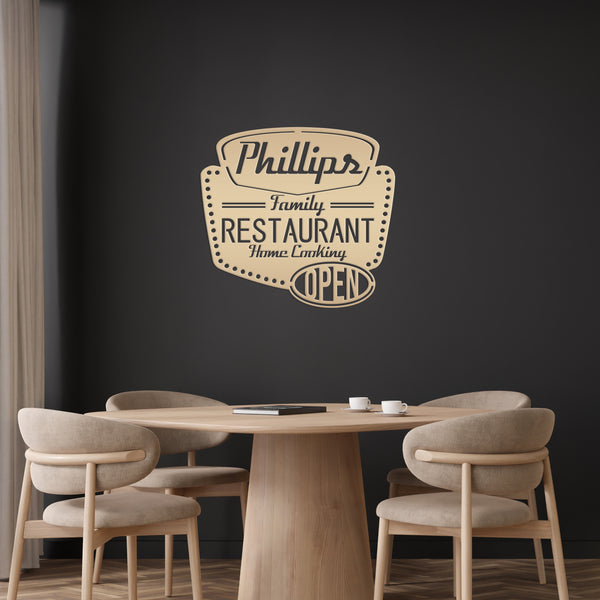 Personalized Family Restaurant Kitchen Metal Sign, Restaurant Decor & Sign, Sign for Restaurant, Custom Restaurant Signs & Signage, Family Restaurant Signage & Wall Decor